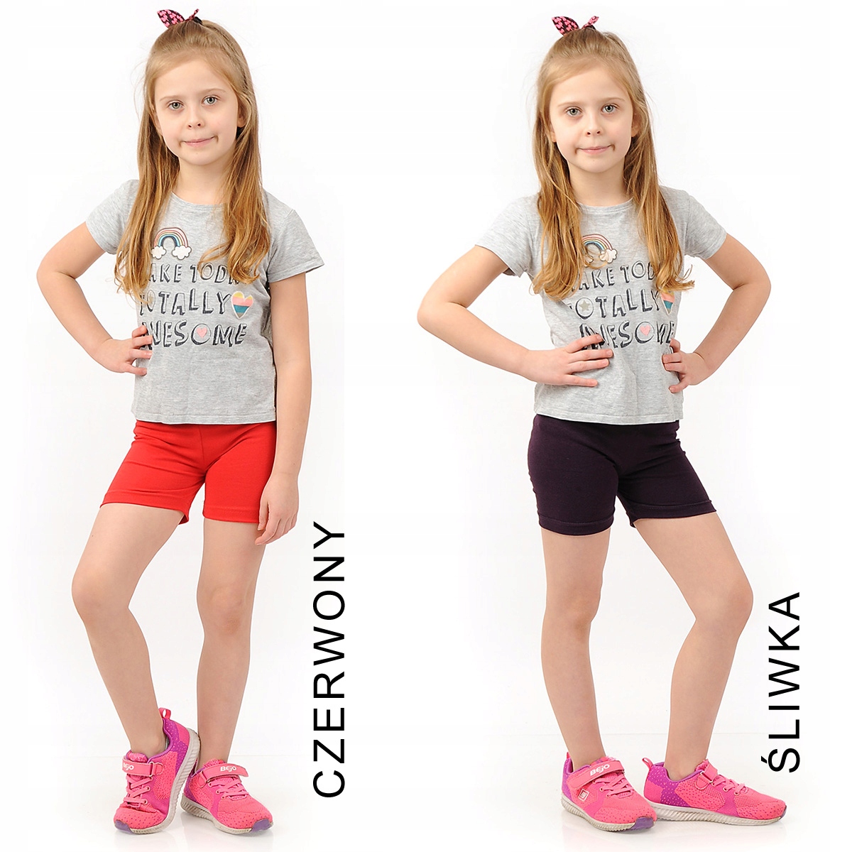 Krótkie spodenki Legginsy 1/2 Kolarki Dziecięce Getry POMARAŃCZOWE 152 Kolor pomarańczowy