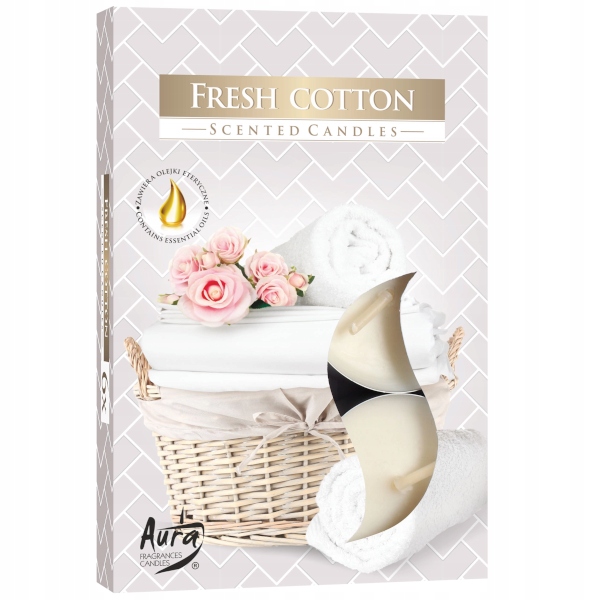 

Aura Podgrzewacze Tea Light Fresh Cotton 6szt