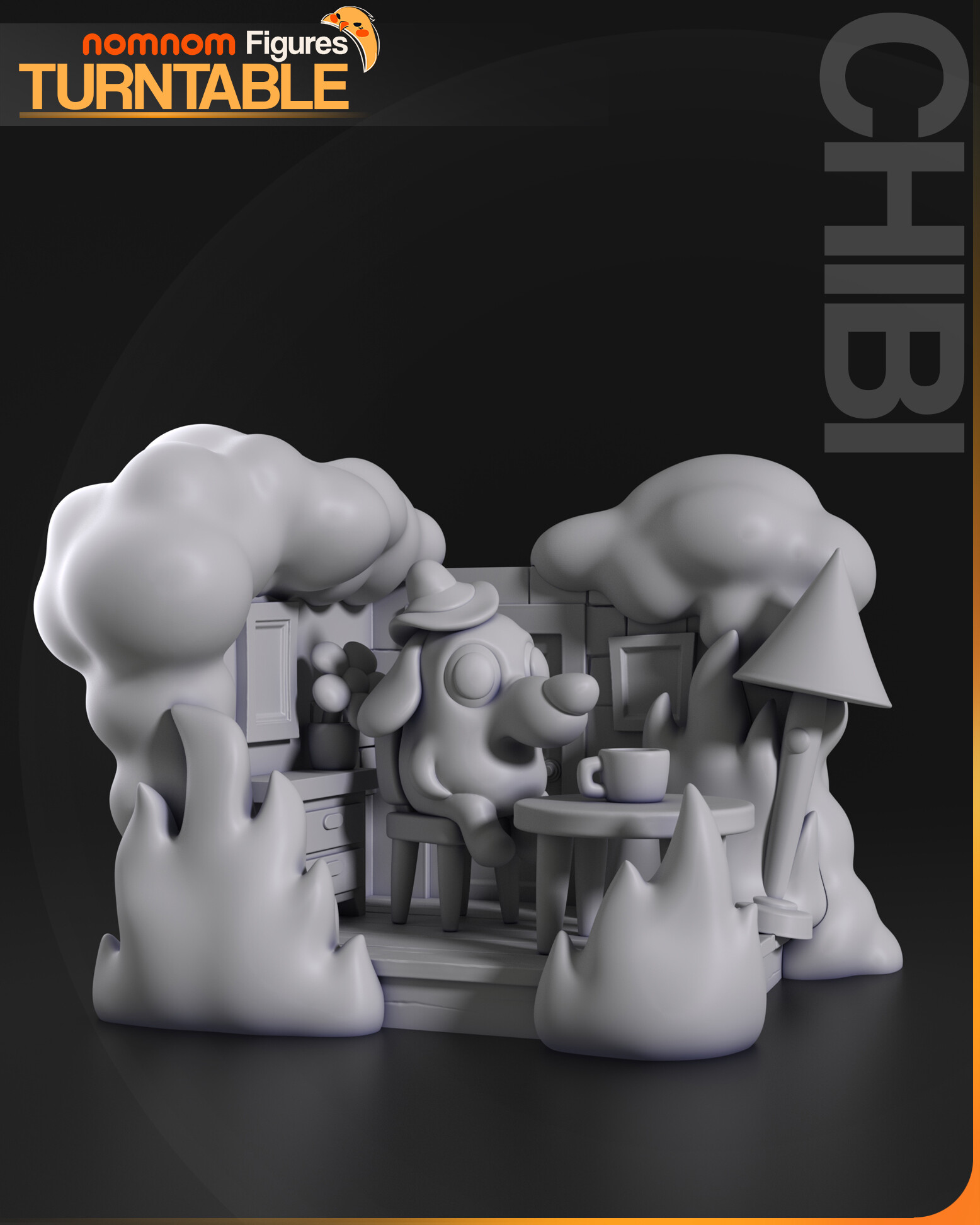 Figurka Chibi This is Fine Meme Nomnom Figures 3D tisk 12K