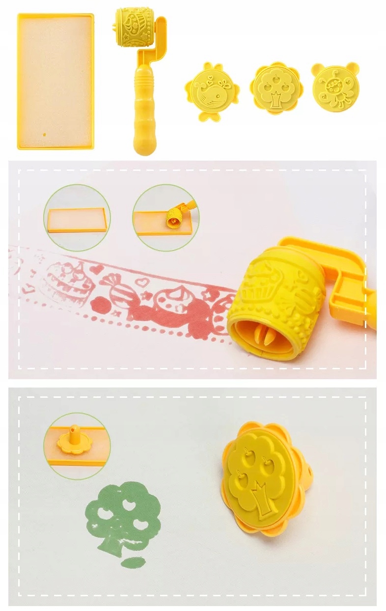 Akcesoria Do Maty Wodnej Wałek Podstawka+Pieczątki - Komplet dla Dzieci Stan opakowania oryginalne