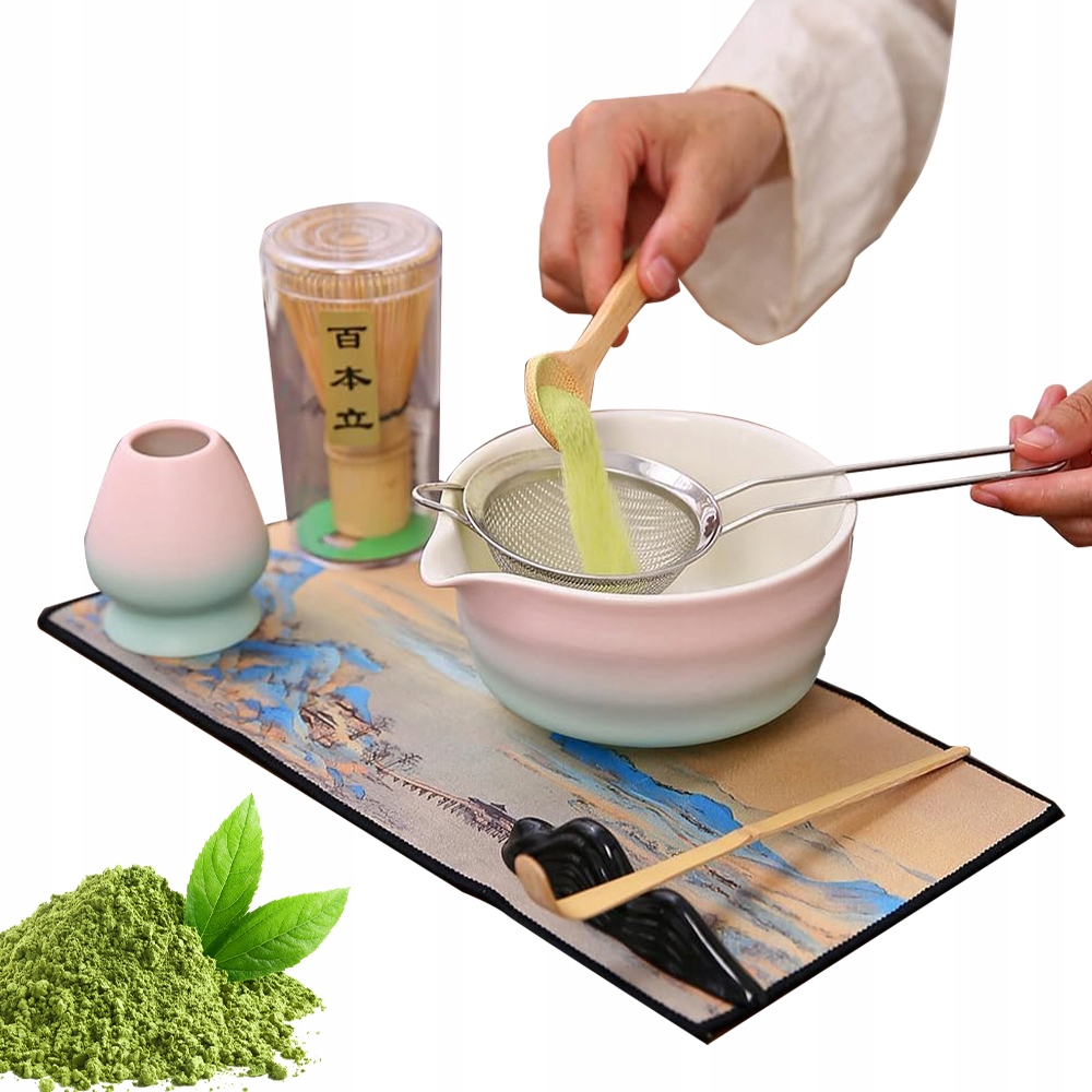 Levně Sada Čaje Matcha Se Sítkem, Miskou A Ručníkem Pro Každodenní Použití