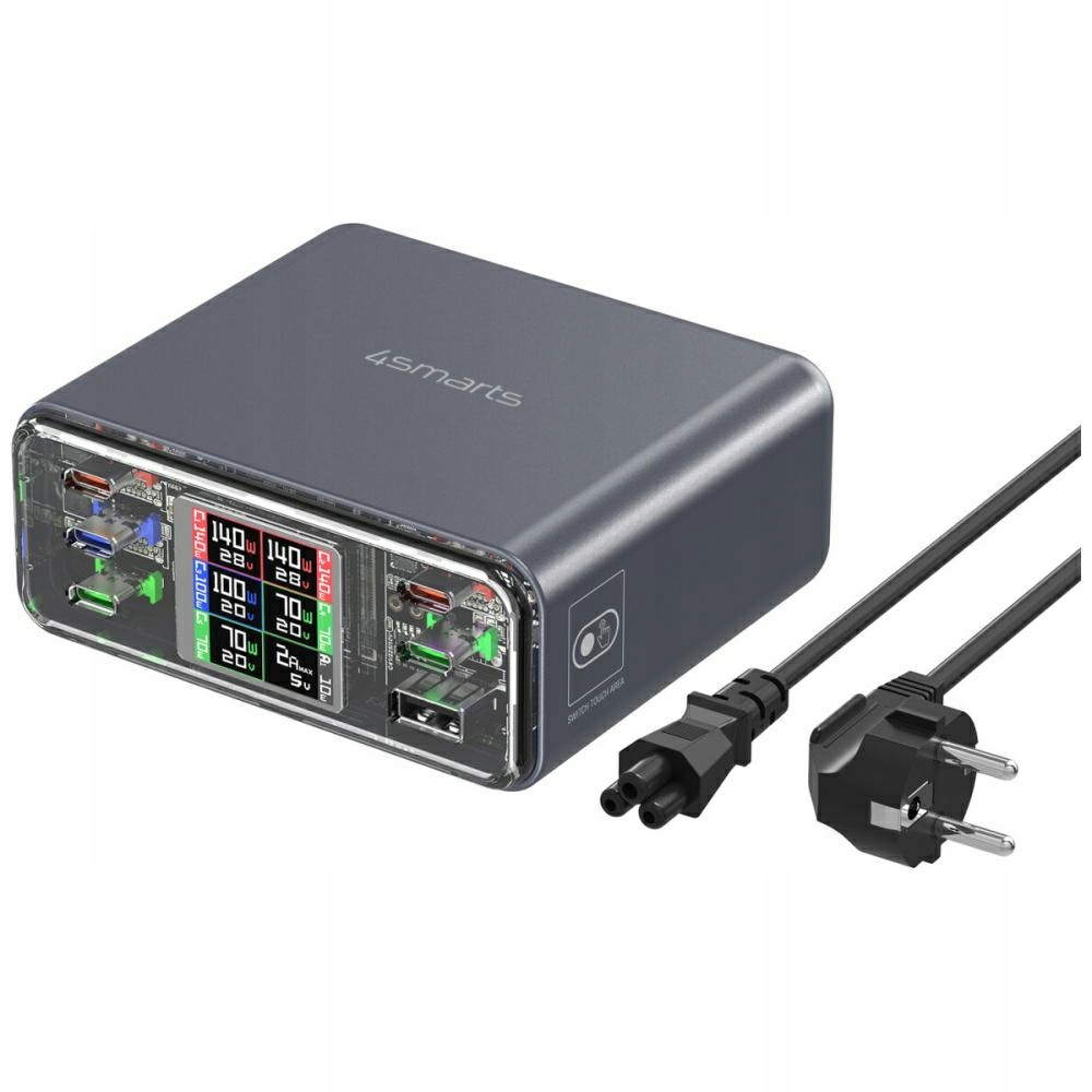 Nabíjacia stanica 4smarts Desk Charger Lucid GaN Diy 360W 5xUSB-C 1xUSB-A ša
