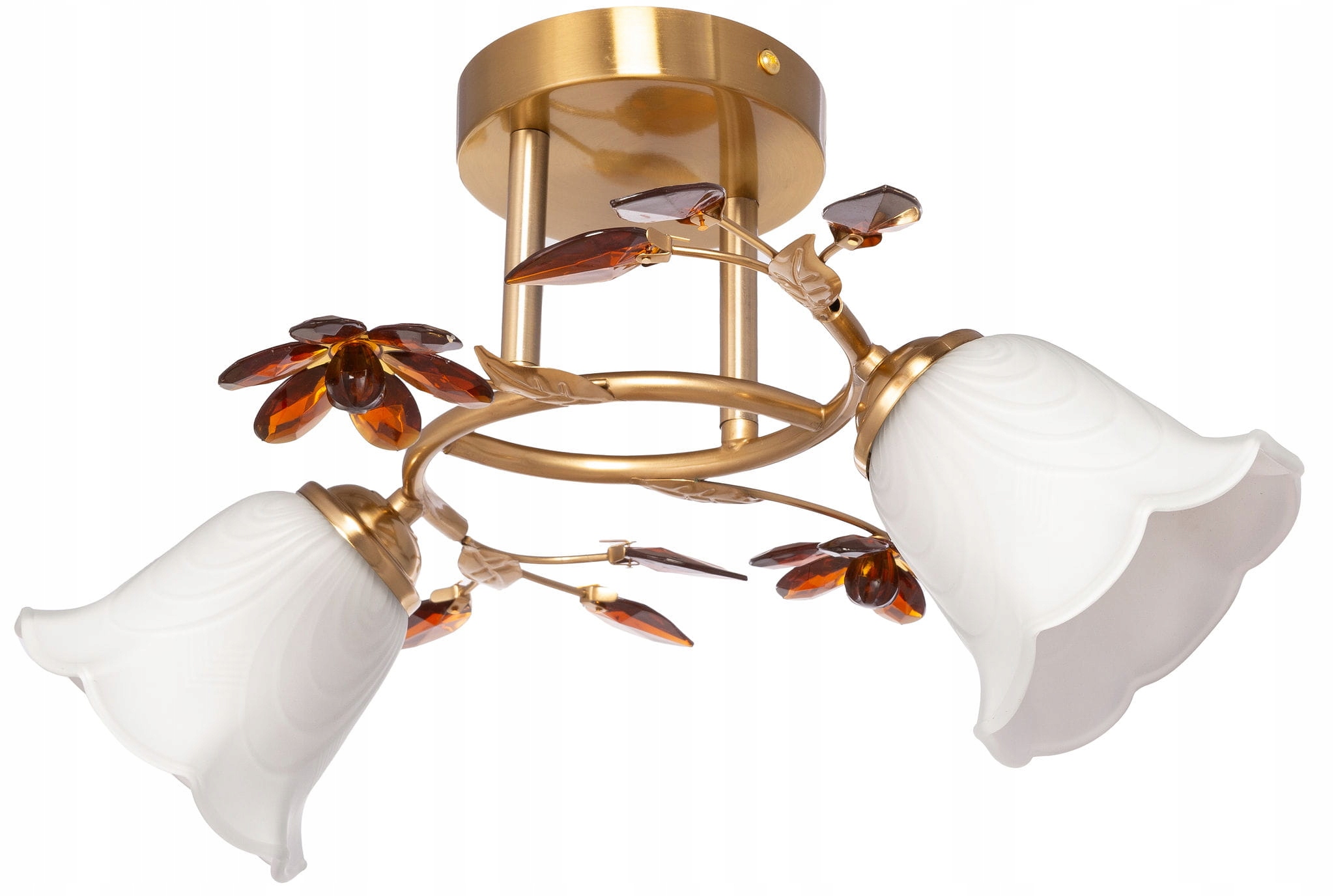 Lampa sufitowa podwójna plafon z kryształkami