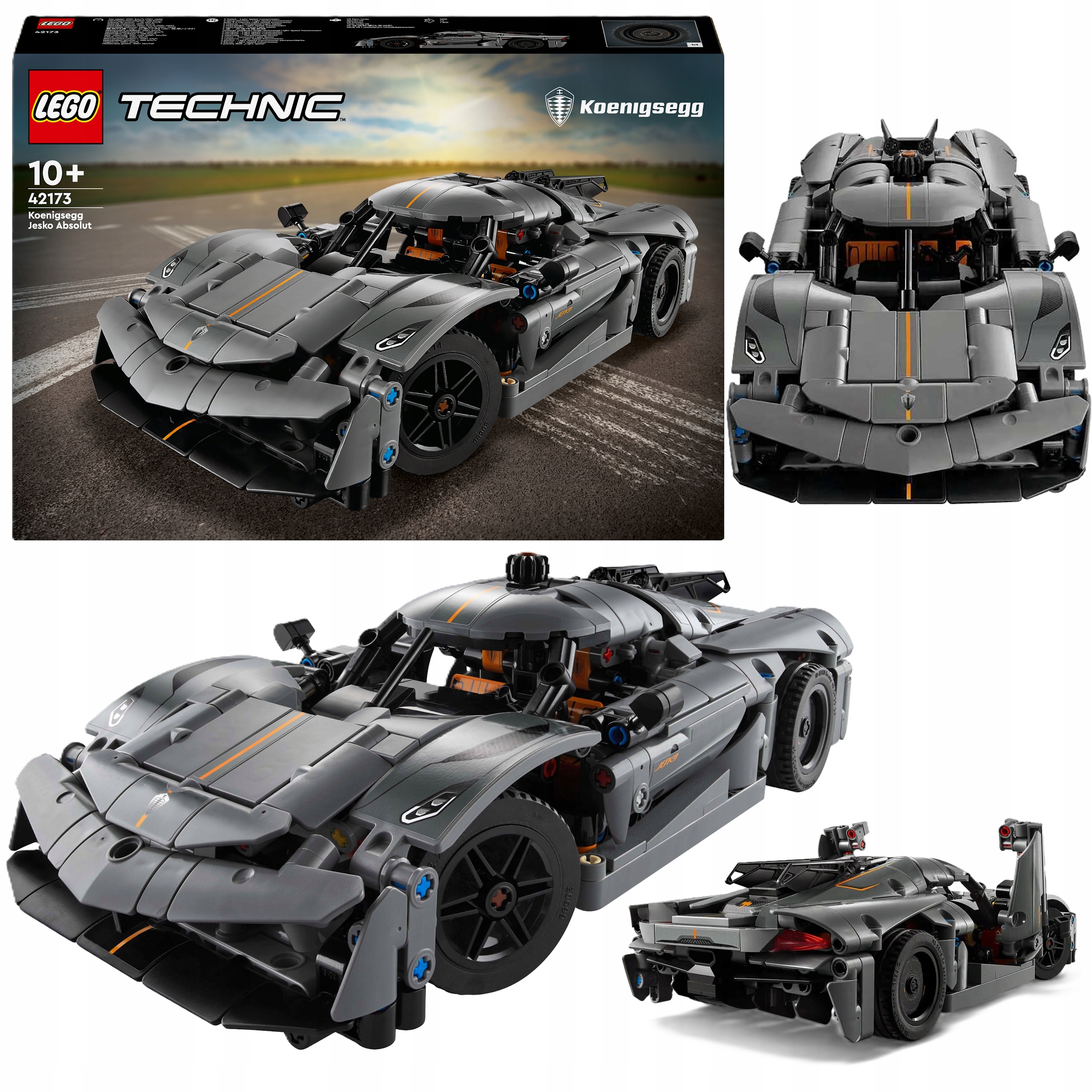 Klocki Lego 42173 Technic Koenigsegg Jesko Absolut Szary Hipersamochód