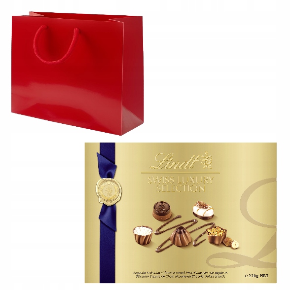 Zestaw Lindt praliny Swiss 230g i torba prezentowa