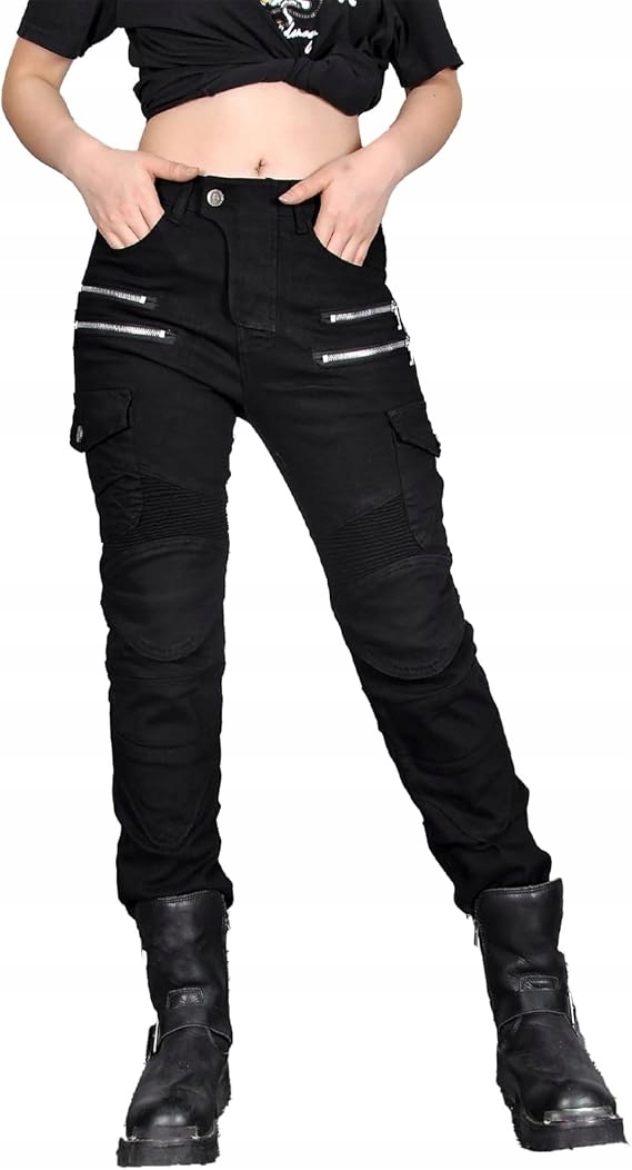 Damskie Jeansy Motocyklowe Spodnie Motocyklowe elastyczne ochraniacze 2XL