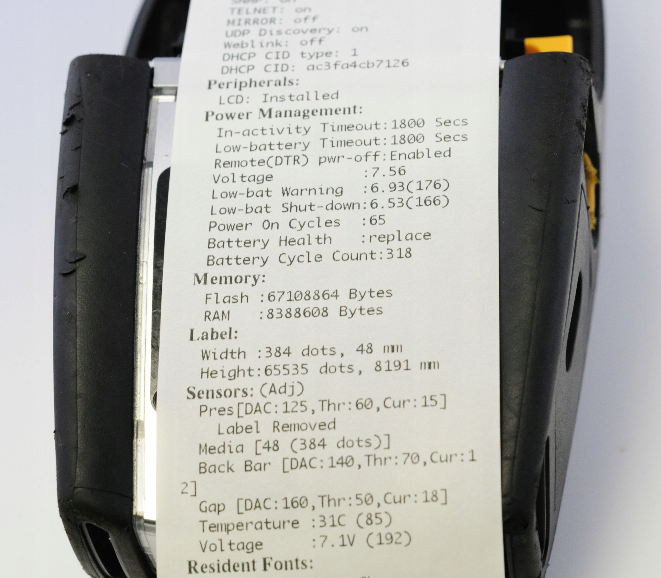 ZEBRA QLN220 Drukarka etykiet przenośna termiczna bluetooth Maksymalna rozdzielczość 203 DPI