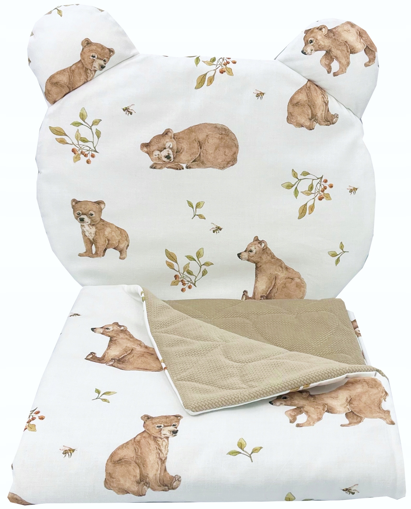 

Pościel do gondoli wózka Niedźwiadki beż +uszatka