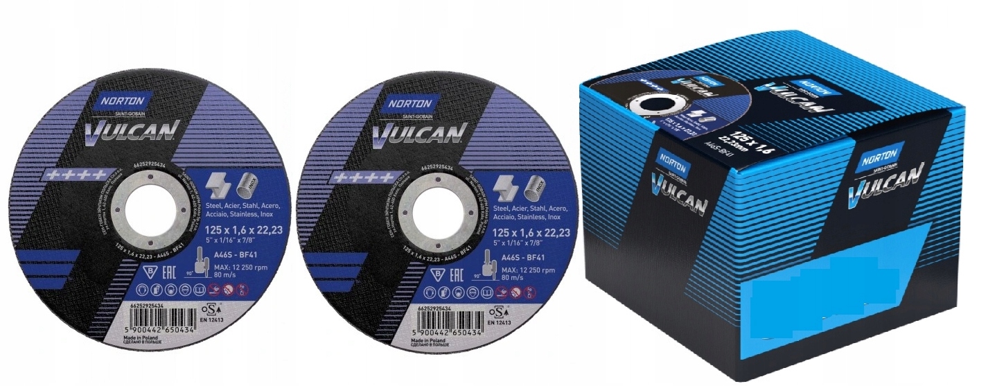 100 Kotouč Na Řezání Kovu 125X1,6 Norton Vulcan 100kusů Kotoučů
