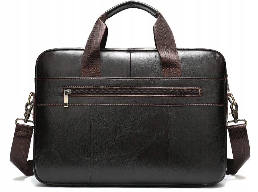 Torba na laptopa skóra naturalna - ciemny brąz Marka inna