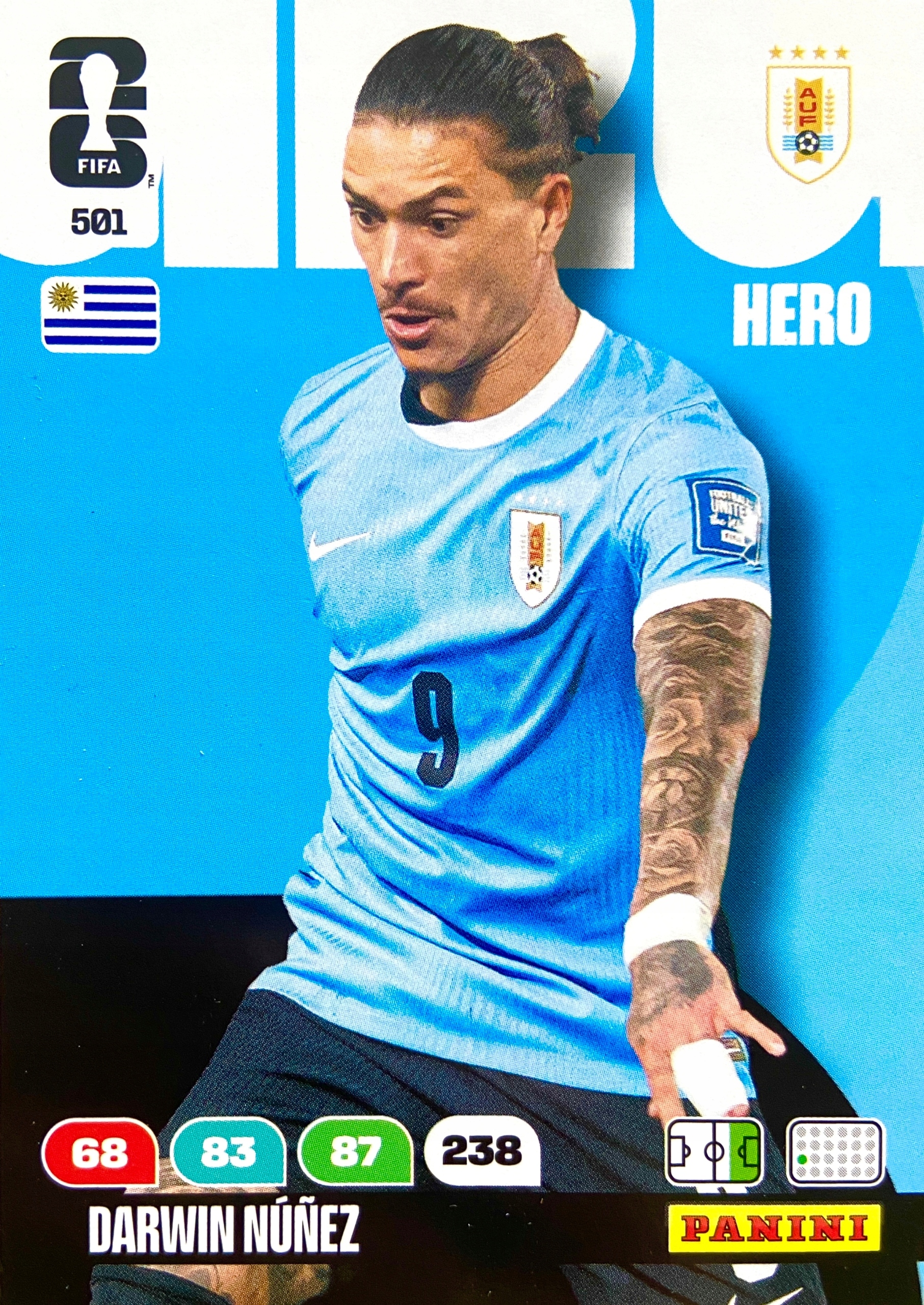 Panini Fifa World Cup 2026 karta piłkarska Hero 501 Darwin Nunez Urugwaj