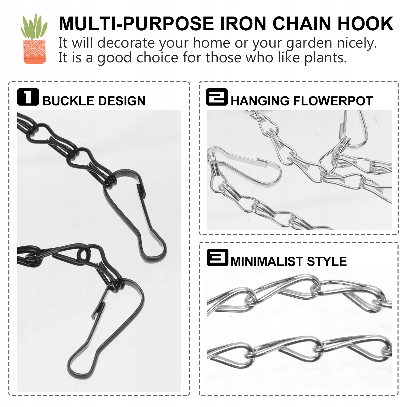 HOME DECOR WISZĄCY KOSZ ŁAŃCUCHOWY DONICZKA Marka bez marki