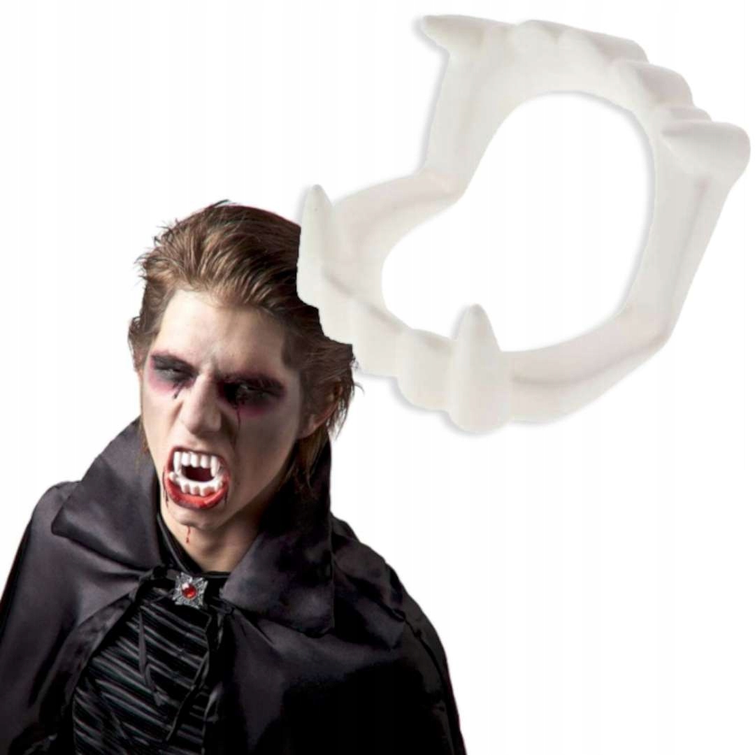 ZĘBY WAMPIRA kły sztuczna szczęka hallowen białe
