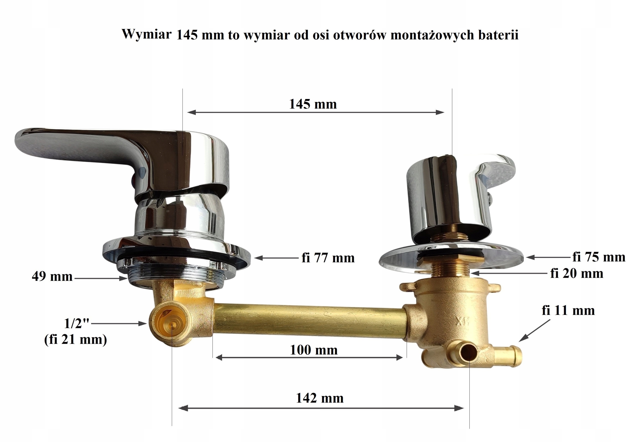 Baterie 3 funkce 14,5 cm/145 mm Směšovač sprchové kabiny hydromasáží
