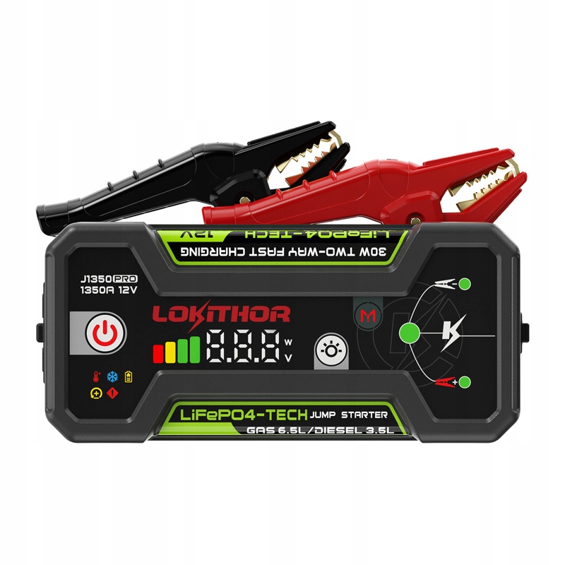Štartovacie zariadenie Lokithor 12V s powerbankou a Led baterkou