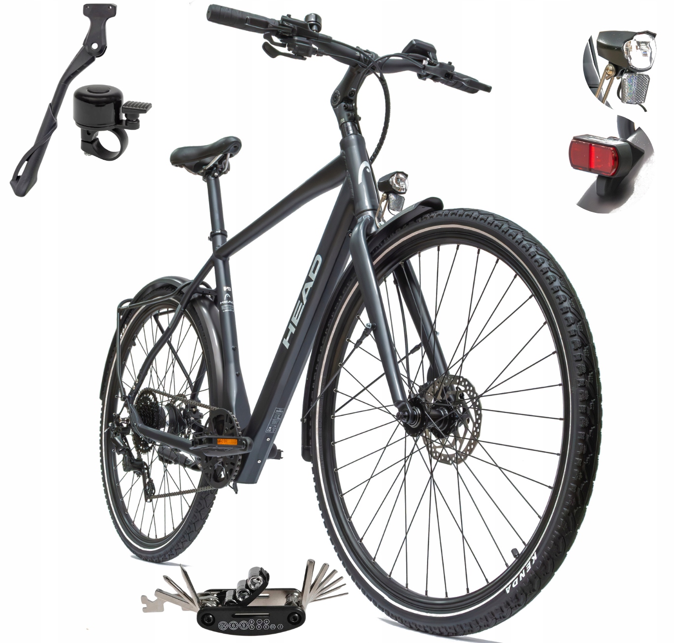 Rower Elektryczny Trekkingowy 28 Męski Head Bafang 250W Lekki Hydraulika