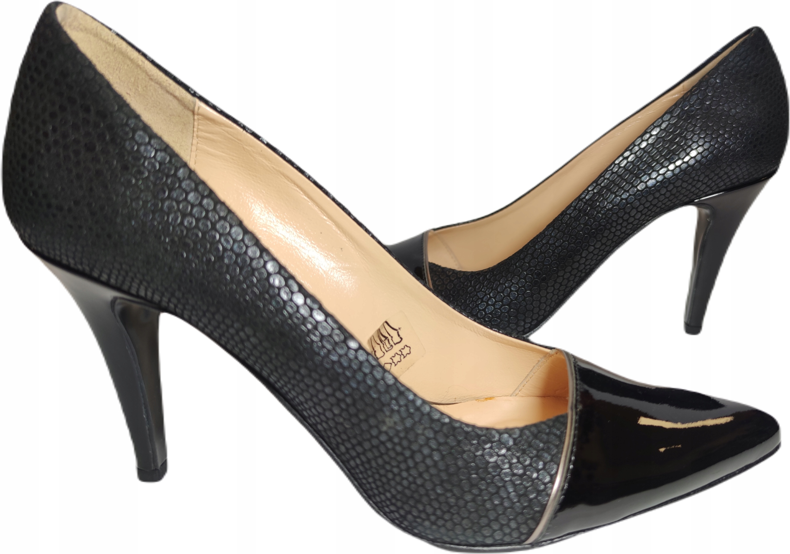 hadí kožené podpatky Conhpol Bis 2149 Černá R38