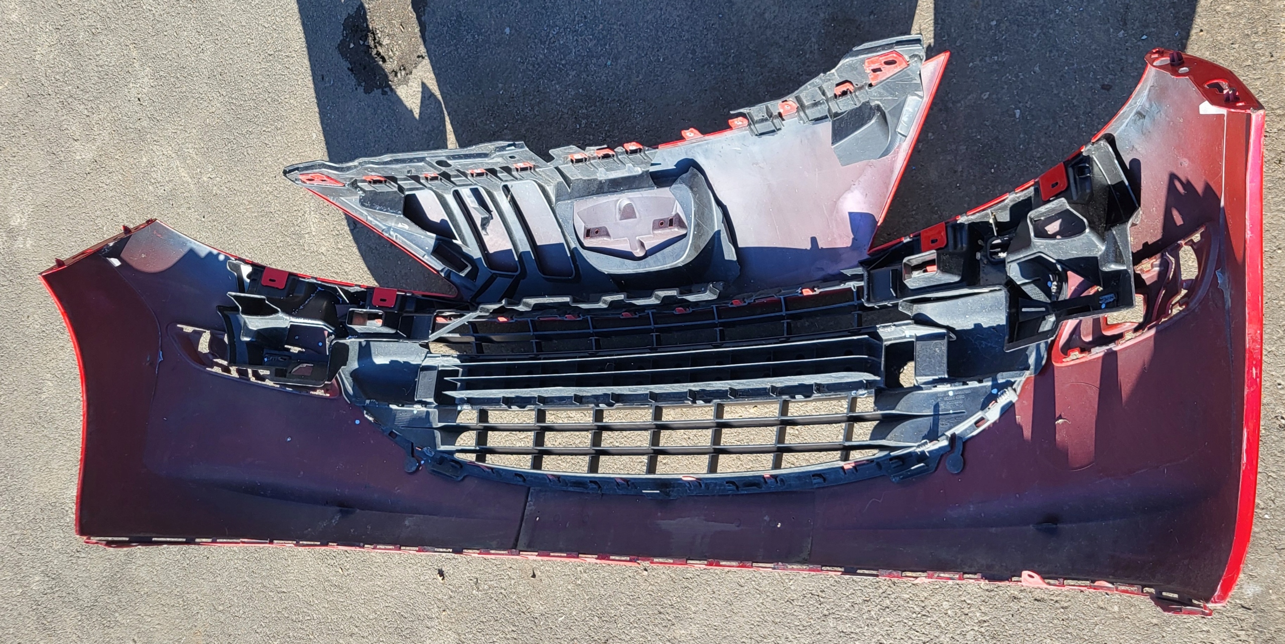 front bumper front grill grille grid PEUGEOT 207 OE red