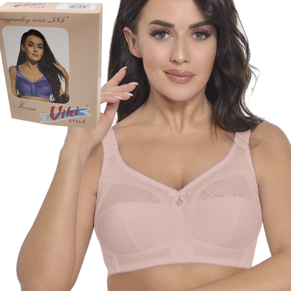Viki 585 biustonosz Irena miękki duże rozmiary Porcelanowa Róża 85G