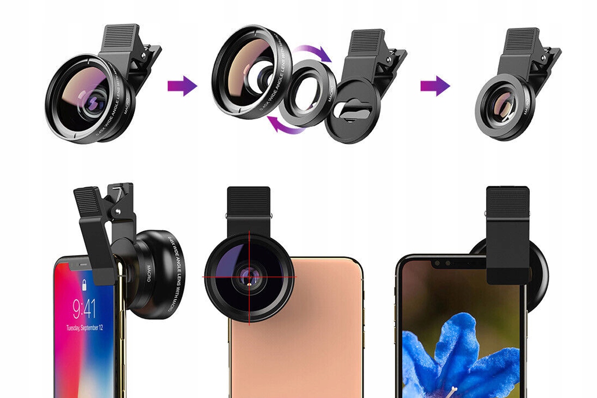 .ZESTAW 2W1 OBIEKTYW DO TELEFONU MAKRO SZEROKOKĄTNY.. EAN (GTIN) 5903802336993