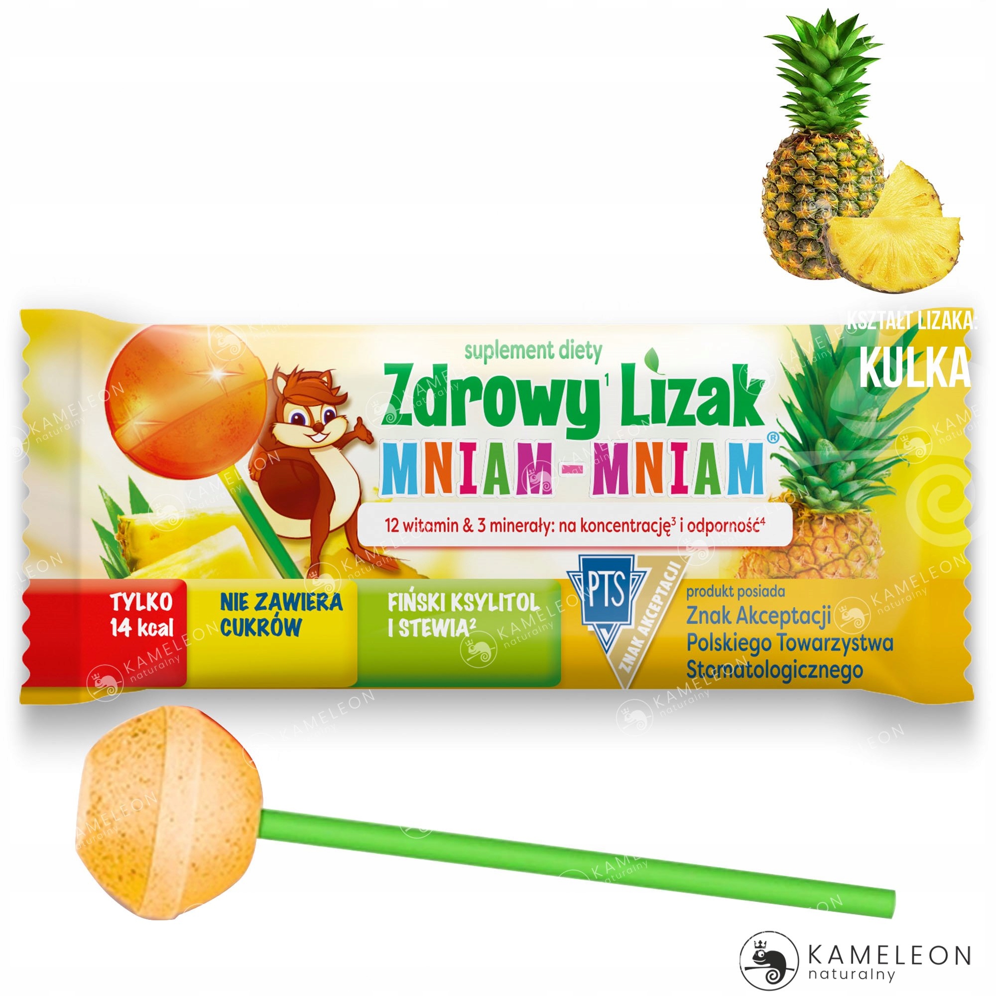 ZDROWY LIZAK KULKA ANANAS witaminy BEZ CUKRU 10szt Kod producenta Starpharma zdrowy lizak mniam-mniam