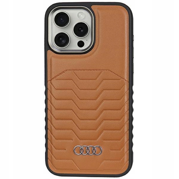 Audi Synthetic Leather MagSafe iPhone 14 Pro Max 6.7" hnědý/brown hardcas