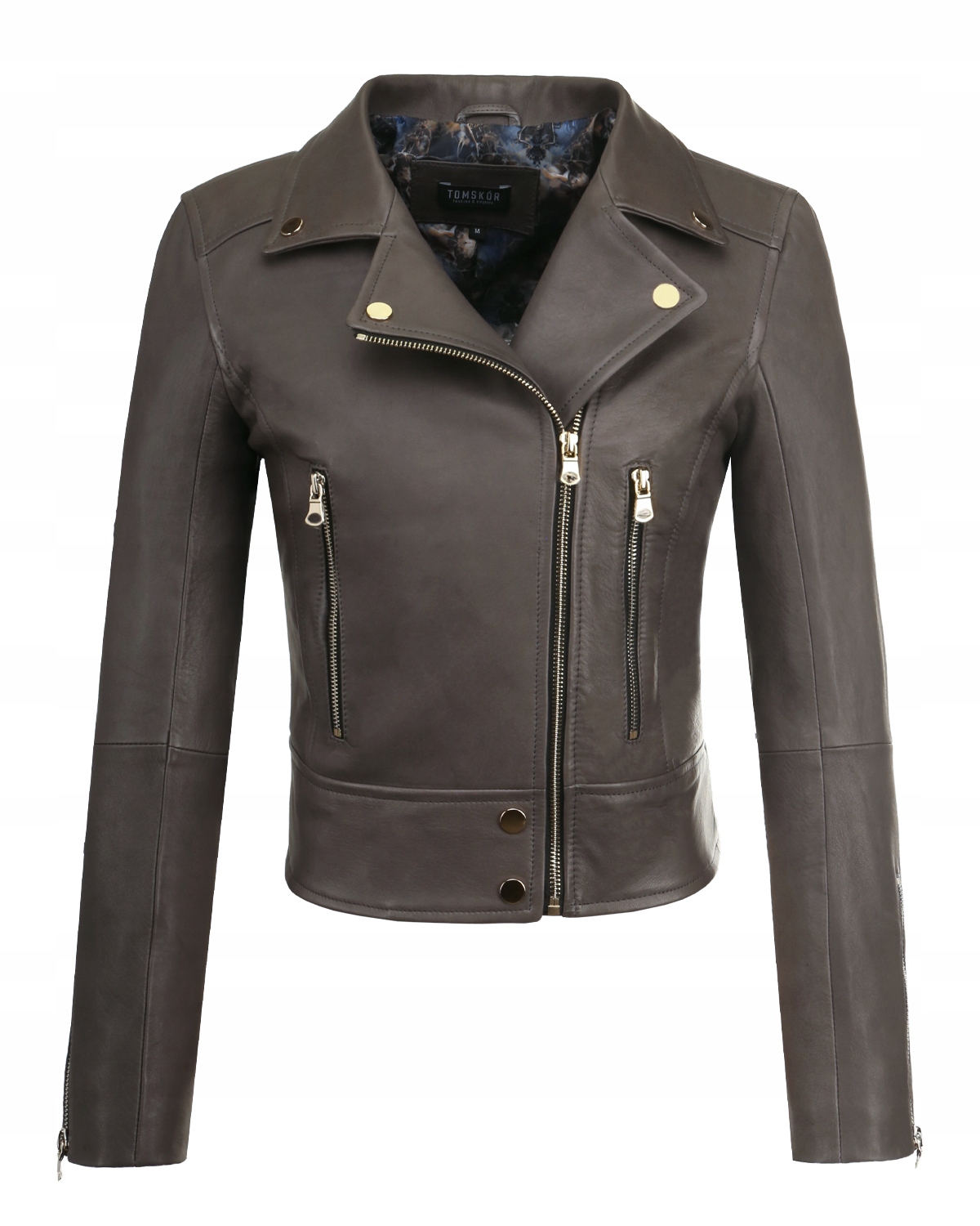 Dámská Kožená Ramoneska Má Šedou Velikost XXL/44