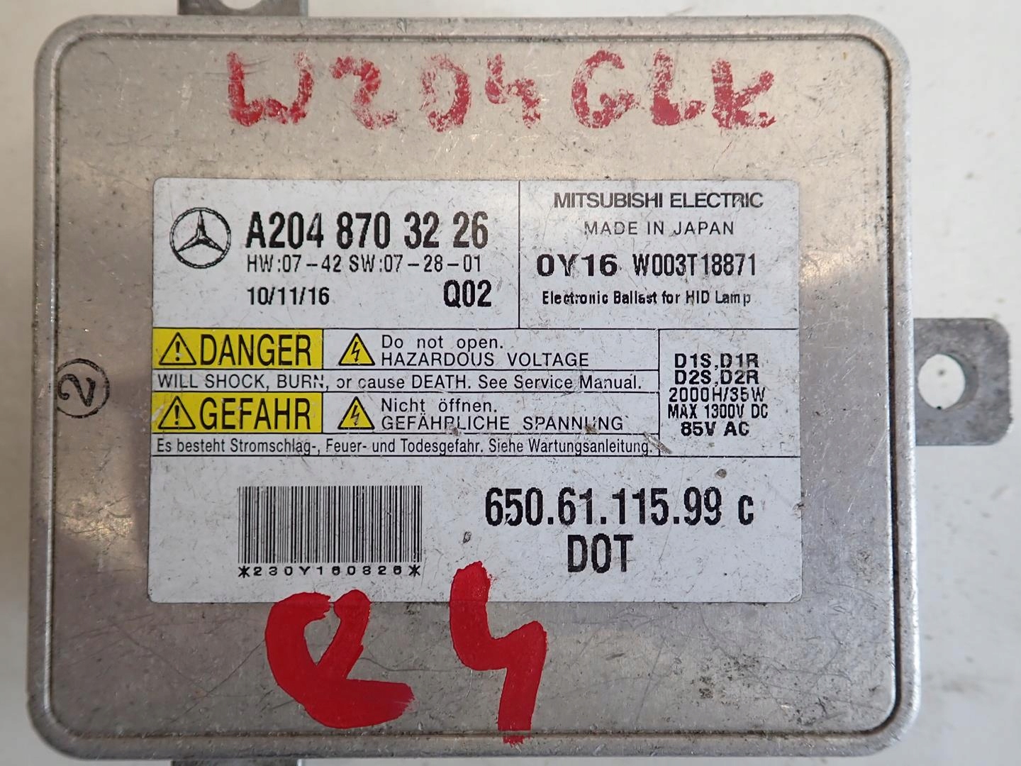 control unit module lights MERCEDES W204 A2048703226