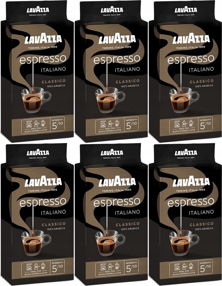 Lavazza Espresso kawa mielona arabica lekko palona 250g x6