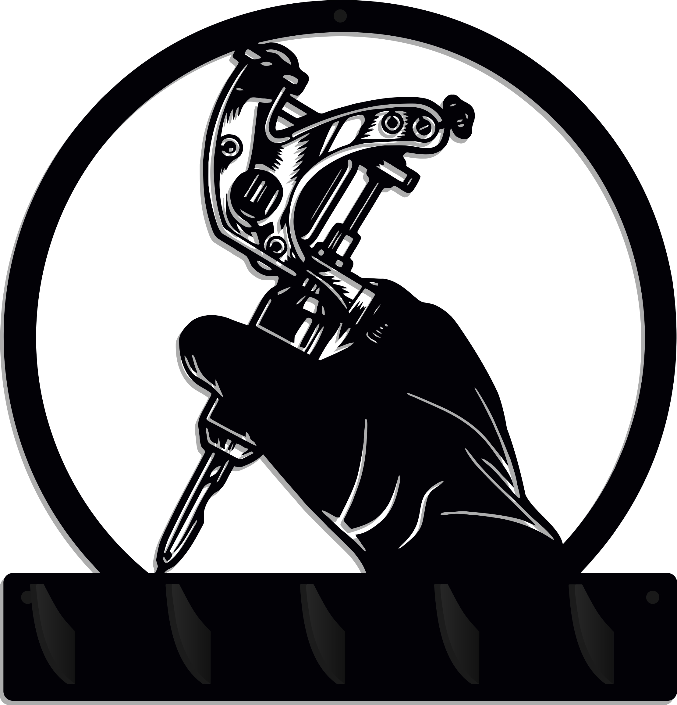 Nástěnné věšáky na oblečení ažurové černé pro tetovacího salónu