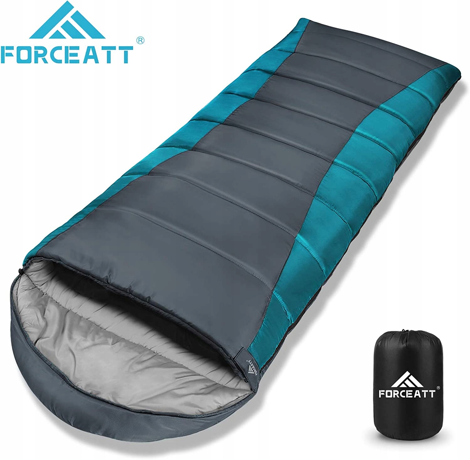 Forceatt Gruby śpiwór zimowy 220x80 cm wodoodporny pod namiot, camping