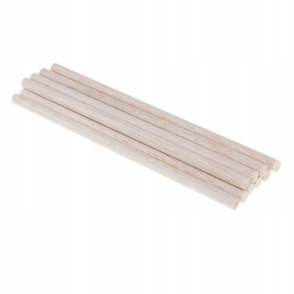 10 Pieces Balsa Wood Unfinished Wood Round Stick Dowel Rod DIY Craft 200mm porownaj ceny Allegro.pl