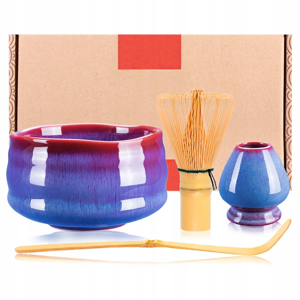 Dárková sada na čaj matcha šálek, metla, podstavec, lžička