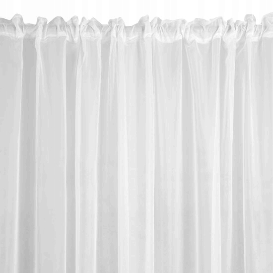 

Biała Gładka Firana Z Woalu Taśma 400x150cm Krótka