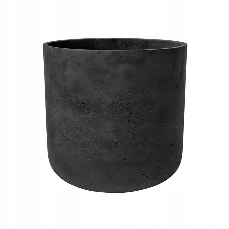 

solidne duże okrągłe czarne donice Charlie 32/31cm