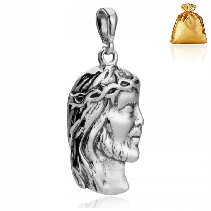 Stříbrný Medailonek Přívěsek Přívěsek S Ježíšem Kristem Stříbro 925 Dárek