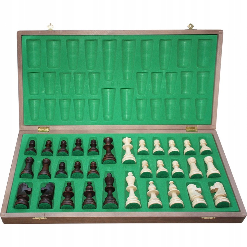 DUŻE SZACHY TURNIEJOWE 54x54 ORZECH, INTARSJA NR 6 EAN (GTIN) 5905054640576