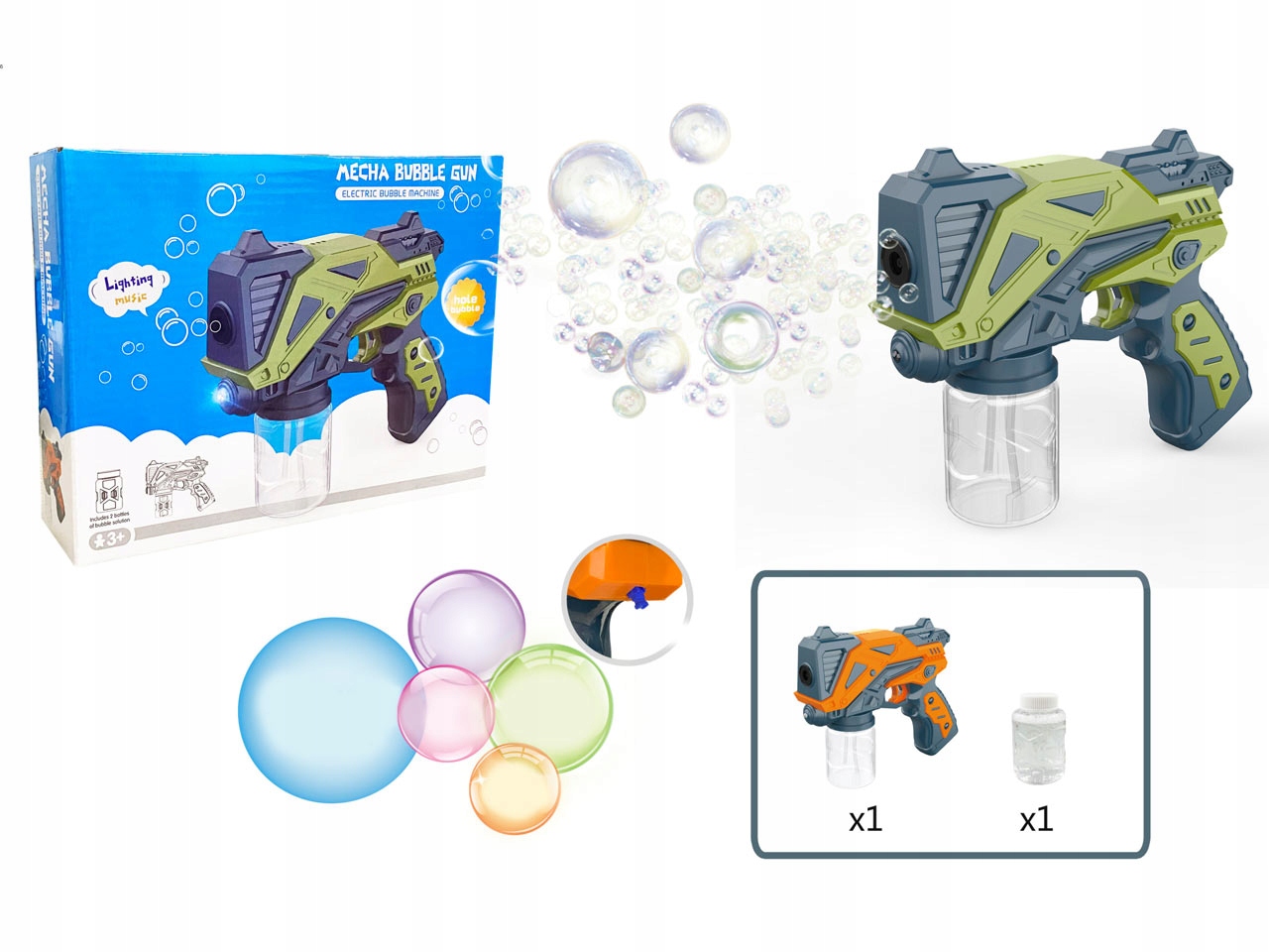 

Pistolet Do Baniek Bańki Mydlane Płyn Świec Dźwięk