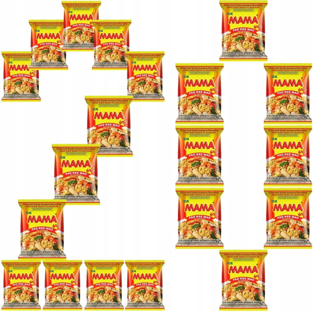 20 x Polévka Pšeničné těstoviny Instant Pad Kee Mao Noodles 60 g Mama