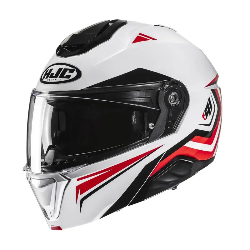 Výklopná prilba na motorku Hjc I91 Tricus White/Red S