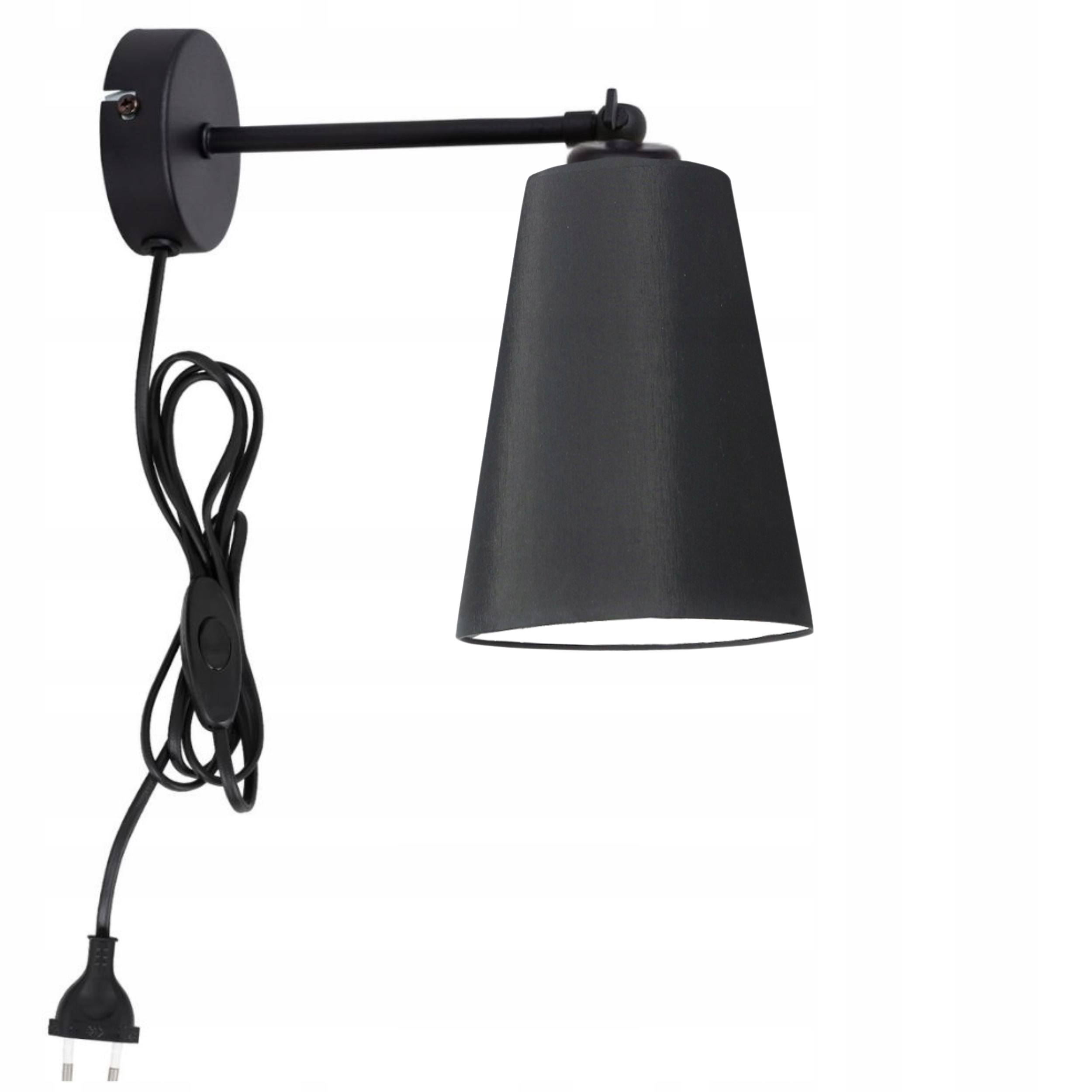 Nástěnná Lampa Abžur Kužel Zástrčka E27 Nastavitelná