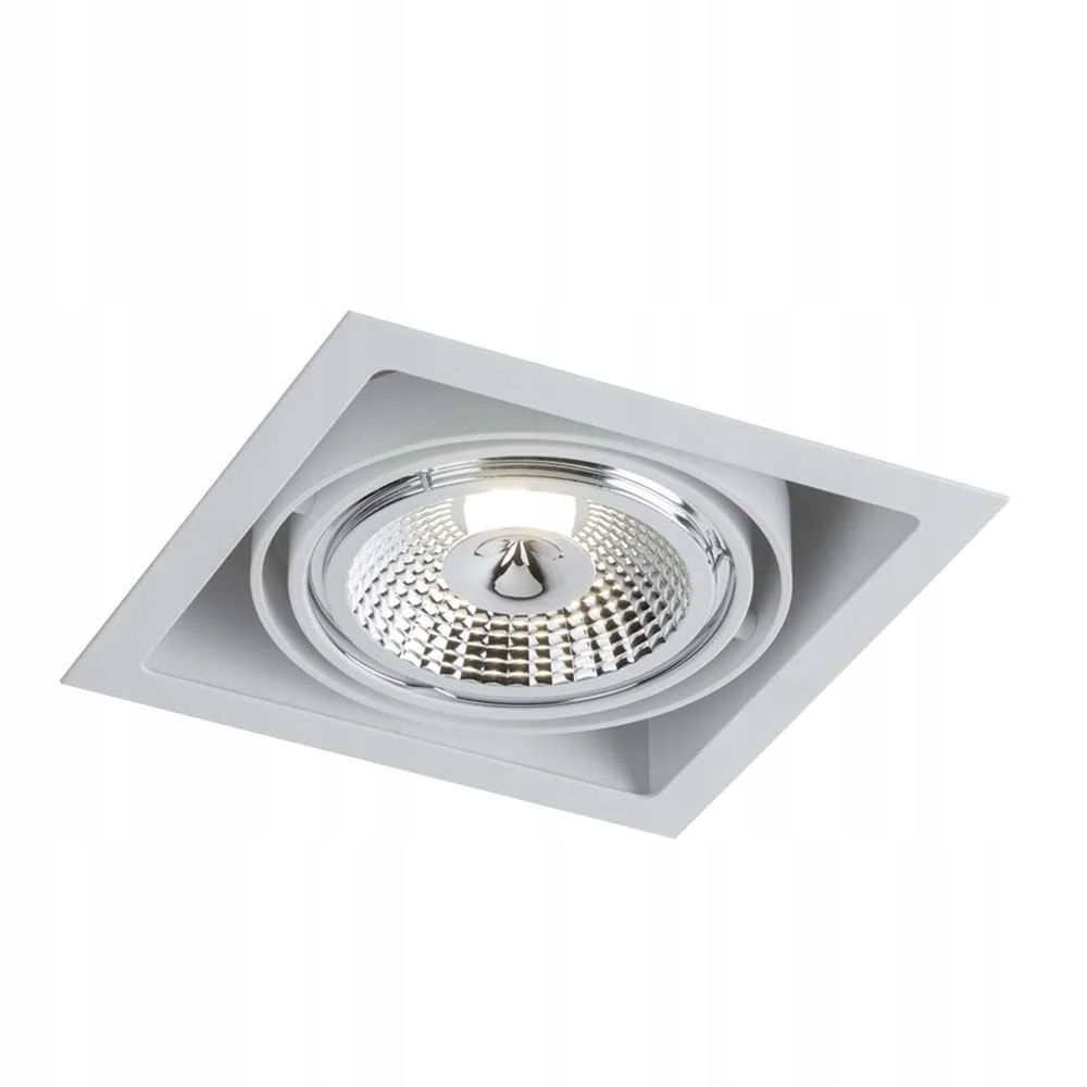 Zapustená lampa pohyblivá bodová biela štvorcová 18 cm s očkom Shilo