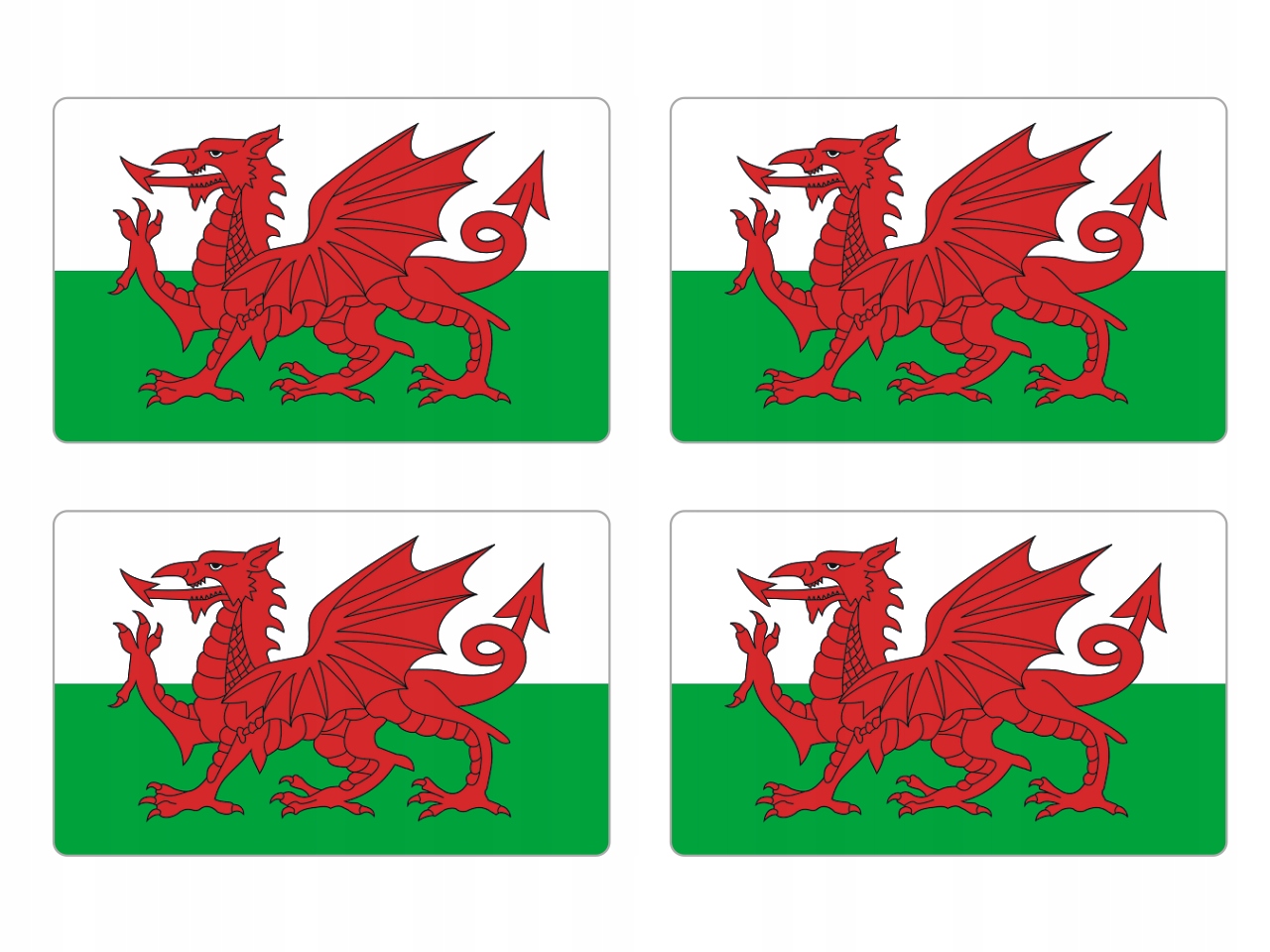 

Naklejki Flaga Walia na auto moto kask rower 4szt