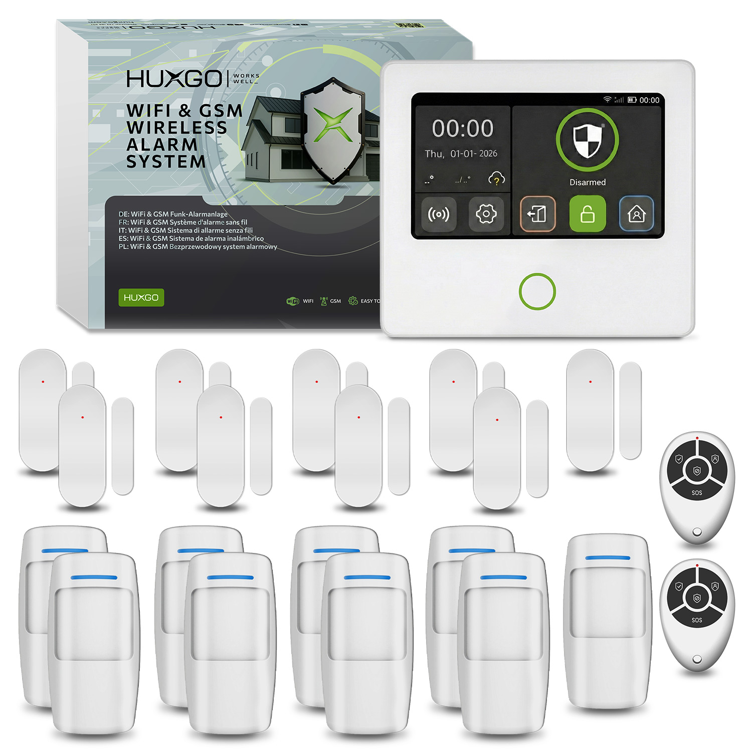 Bezdrôtový alarm WiFi Gsm 4G s aplikáciou Tuya, Huxgo HXA502 4G W