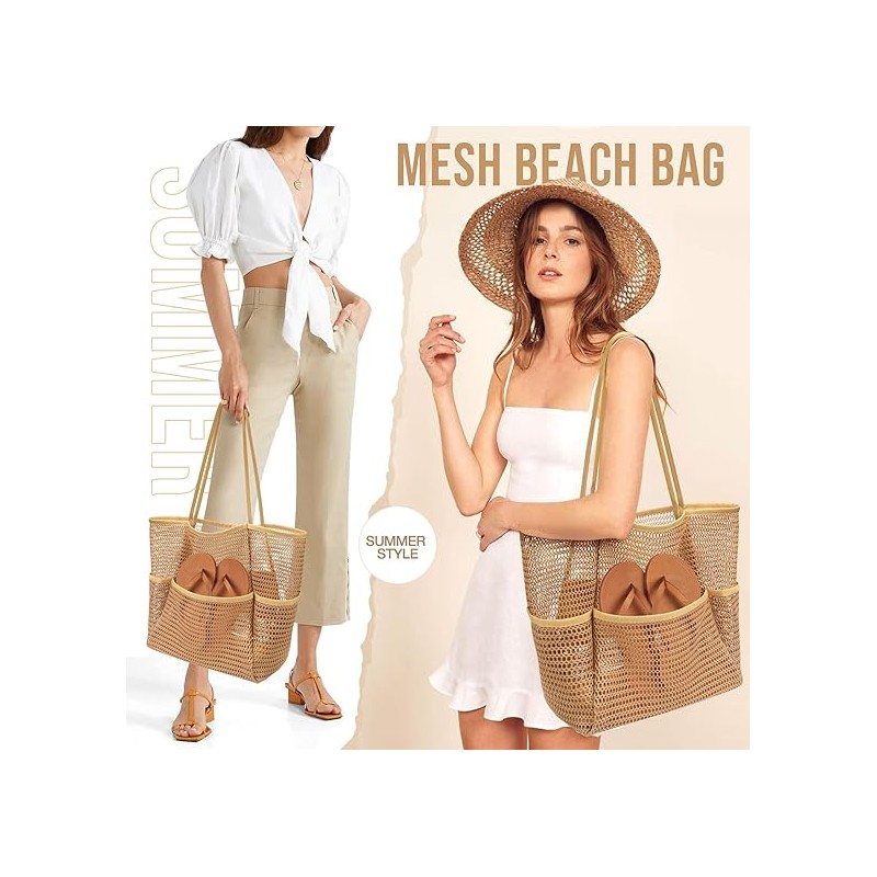 DUŻA TORBA PLAŻOWA PODRÓŻNA SIATECZKOWA MINIMALISTYCZNA Model TP13