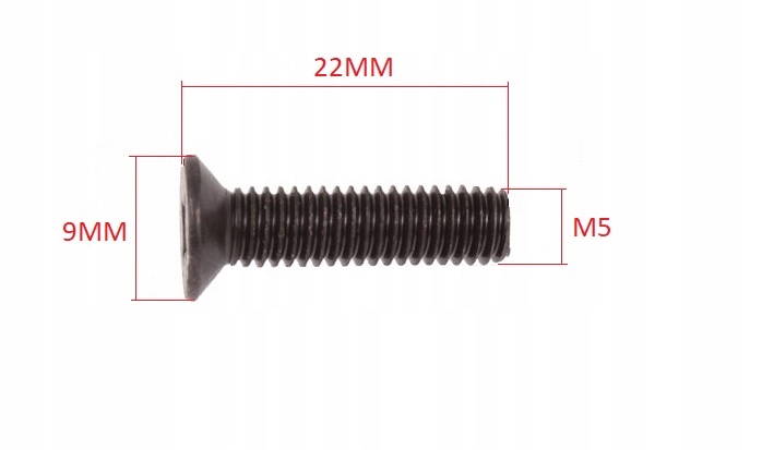 ŚRUBA FUTERKA ŚRUBA GŁOWICY LEWY GWINT M5 Marka Kaltmann