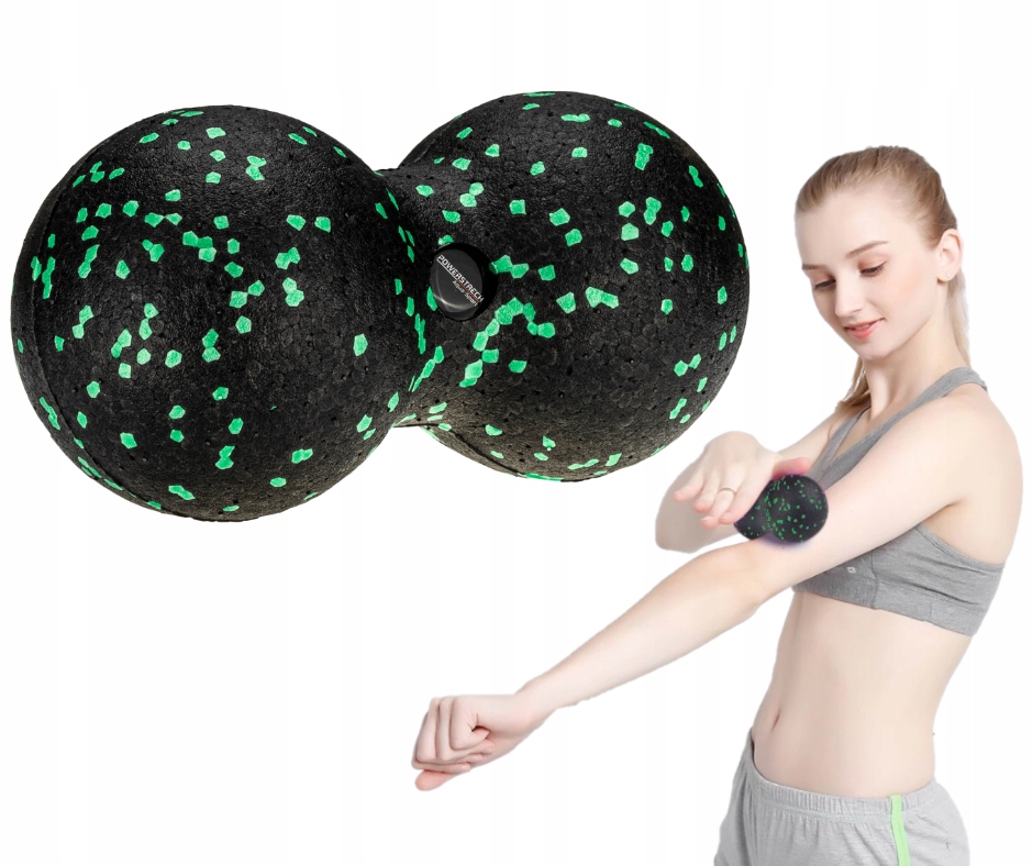 Duoball roller wałek do masażu Aqua-Sport Powerstrech Epp Black Green