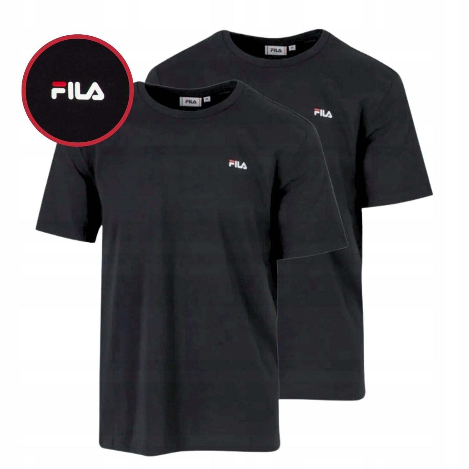 Zestaw Koszulka męska Fila Czarna 2PACK logo bawełniana komplet r. XL