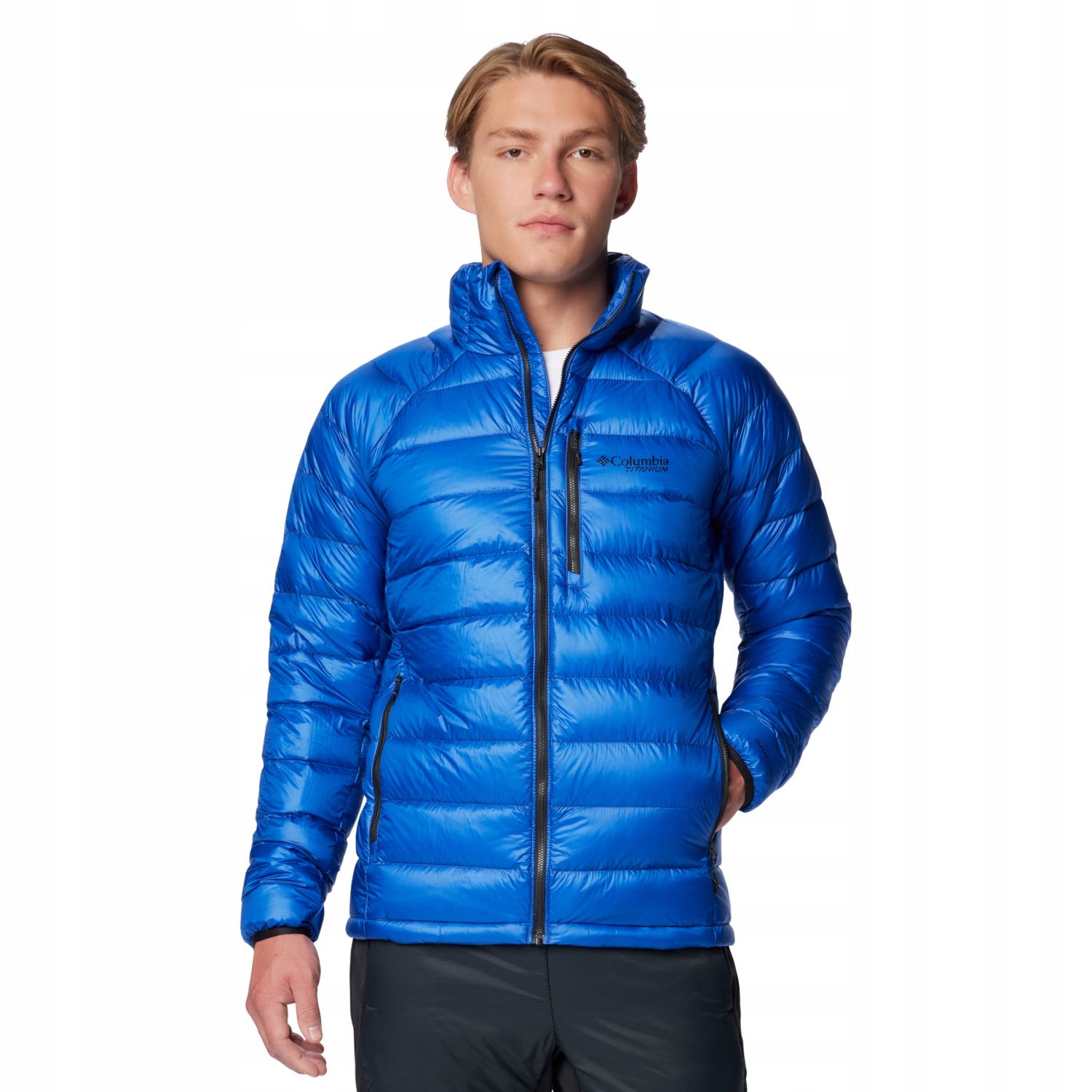Columbia Arctic Crest Down Jacket [L] Pánská nylonová bunda modrá