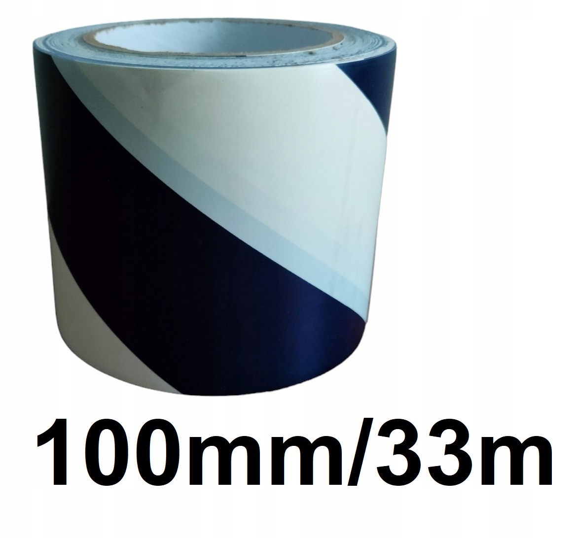 Taśma oznaczeniowa biała niebieska podłogowa ostrzegawcza PCV 100mm 33m